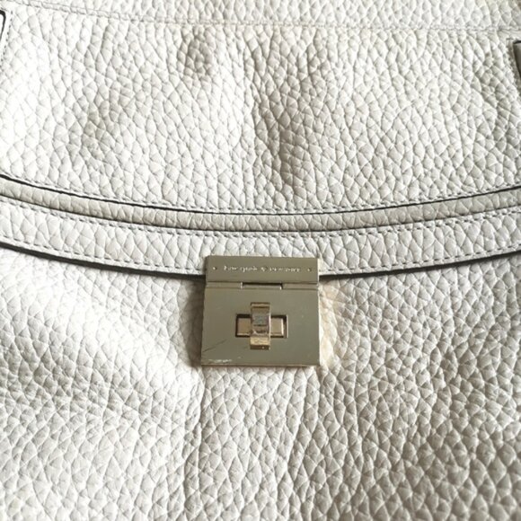 KATE Spade cream beige tote bag purse pebble finish - Picture 9 of 13